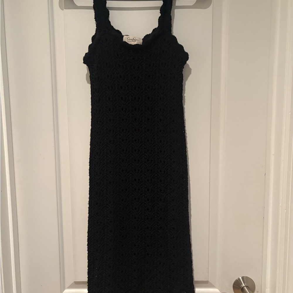 Jessica Simpson Black Crochet Midi Dress